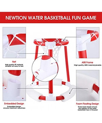 Newtion Pool Toys Pool Basketball Set for Kids Floating Water Basketball Game for Swimming Pool Inflatable Basketball Pool Game for Kids Adults 3 Balls with a Net and Pump Included