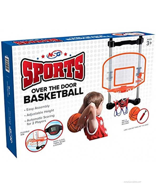NSG Over The Door Basketball Hoop with Shot Clock Electronic Scoring and Sound