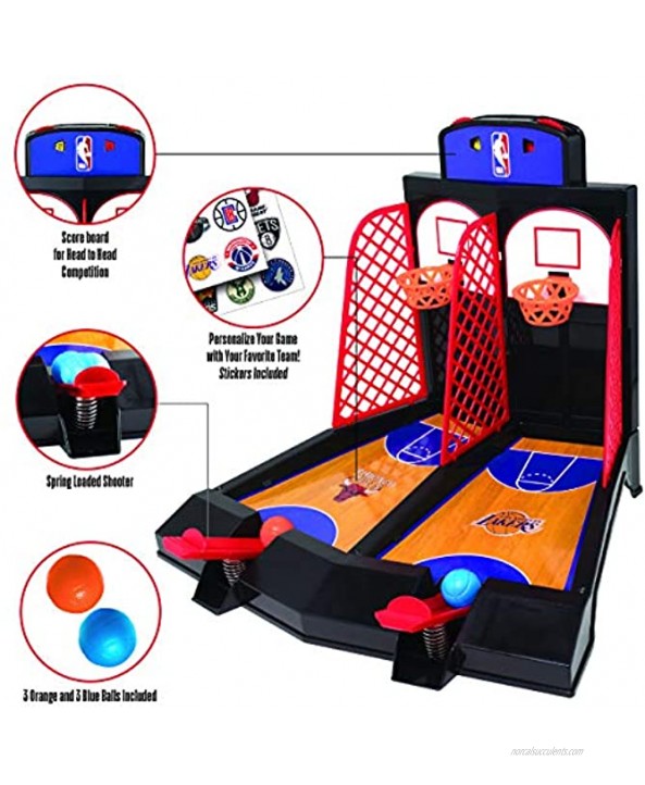 Official NBA Team Logo 2-Player Tabletop Arcade Basketball Game 9.12” L x 8.75” H x 10.87” W
