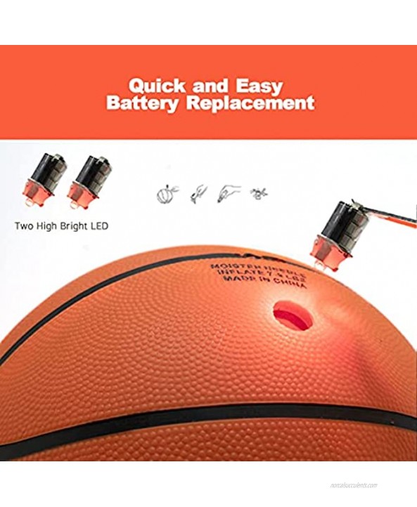 OMOTIYA LED Light Up Basketball – Size 7 Glowing Basketball with Pump Batteries