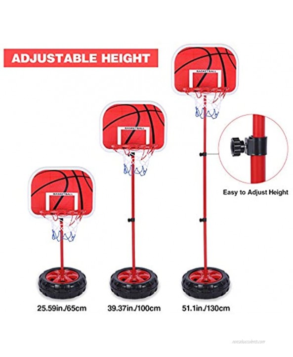 RedSwing Kids Basketball Hoop Adjustable Height Basketball Hoop Stand Set for Baby Toddler Indoor Outdoor Toys,Red