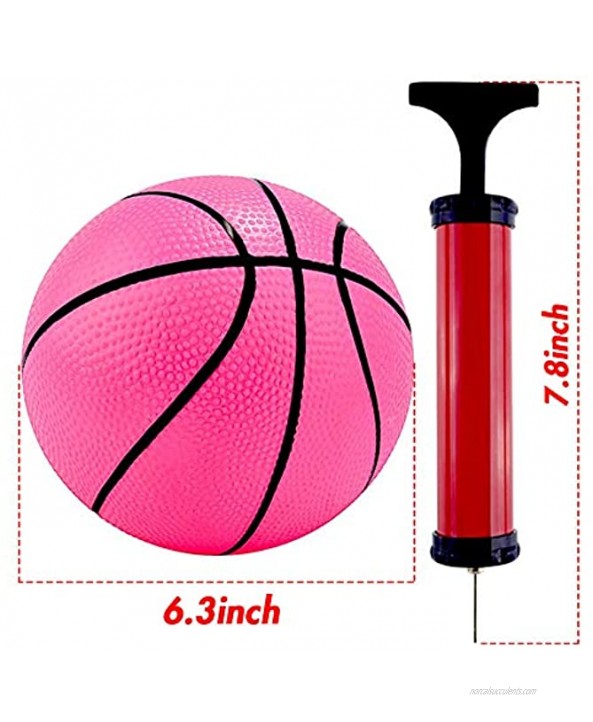 Shindel 6 inches Mini Toy Basketball 6PCS Basketball for Toddlers Colorful Kids Mini Toy Basketball Rubber Basketball for Kids Teenager Basketballs with Pump
