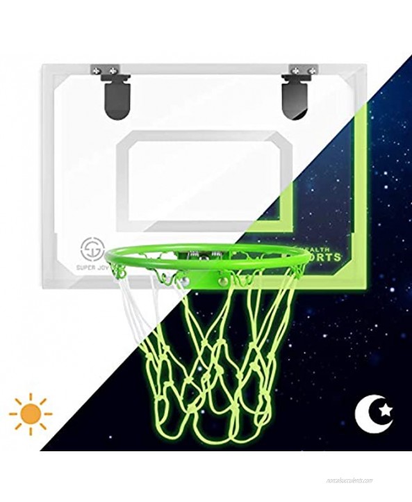 SUPER JOY Pro Indoor Mini Basketball Hoop Over The Door Wall Mounted Basketball Hoop Set with Complete Accessories Basketball Toy for Kids & Adults