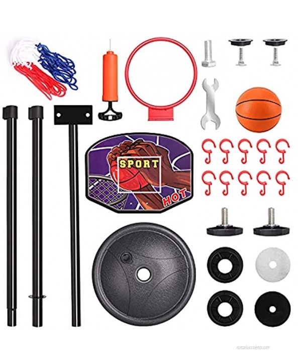 TNELTUEB Basketball Hoop for Kids Stand Adjustable Height Up to 5.3 FT Mini Basketball Ball Hoop Indoor Outdoor Toy for Boys Girls Age 3-8 1 Hoop 3 Balls 2 Premium Pump