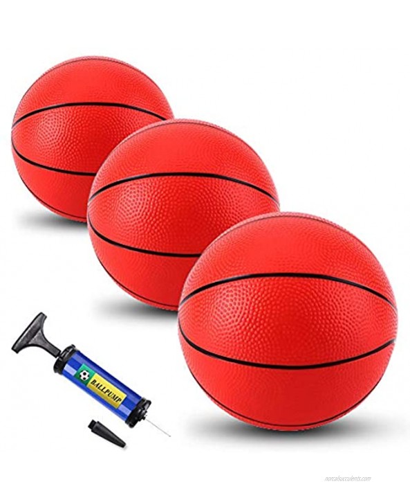 TNELTUEB Mini Basketball for Kids Replacement 3 Pack with Premium Pump Fits All Standard Swimming Pool Basketball Hoop Indoor Outdoor Pool Game Toy Water Games Soft and Bouncy（8.5 Inch）