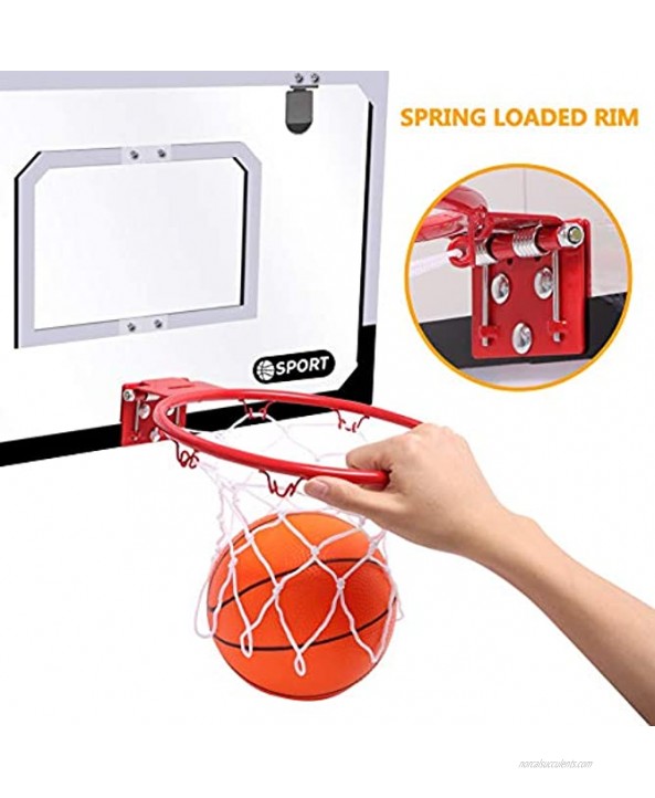 Upgrade Basketball Hoop Set for Kids & Adults-Extra Large 24” x 16” Pro Indoor Basketball Hoop for Door & Wall with 3 Balls & Complete Accessories Basketball Toy Gift Perfect for Boys Girls Teens