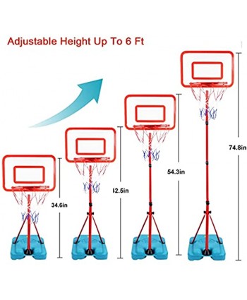 YAPASPT Basketball Gifts Kids Basketball Hoop Stand Height-Adjustable 2.9 FT-6.1 FT Arcade Games for Boys Girls Child & Grandchild Age 3 4 5 6 7 8 9 10 Years Old Birthday Christmas Party