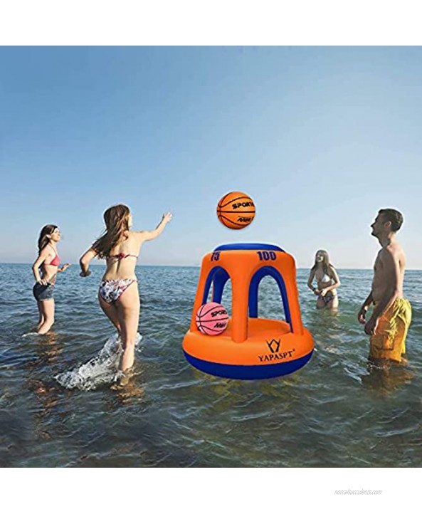 YAPASPT Swimming Pool Basketball Hoop Set，Floating Water Basket Ball for Kids Adults Summer Outdoor Water Sport Game Toys with 2 Balls Included Perfect for Competitive Water Play and Trick Shots