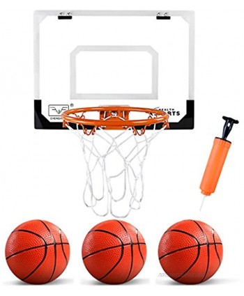 ZNCMRR Kids Indoor Mini Basketball Hoop Set Complete Basketball Game for Door All Accessories with 3 Balls,16" x 12" Basketball Hoop