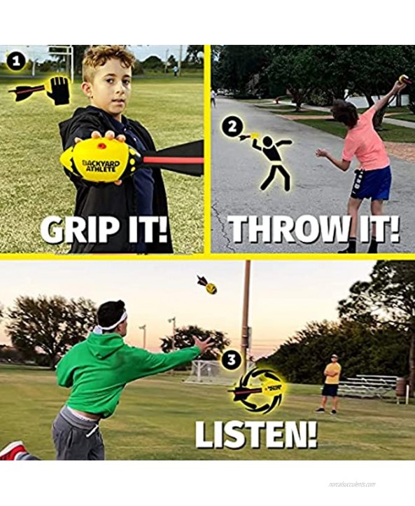 Backyard Athlete Backyard Bomber Football Flies Over 100 Yards Whistles When You Throw Long Distance Tail Made for Accuracy Easy to Throw & Catch for Any Skill Level