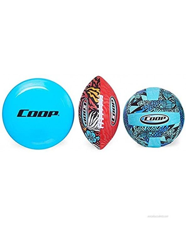 COOP Hydro Football Volleyball & Flying Disc 3-Pack Ball Set