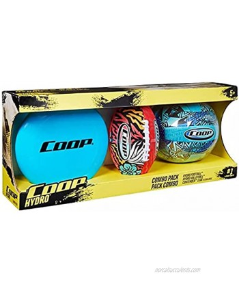 COOP Hydro Football Volleyball & Flying Disc 3-Pack Ball Set
