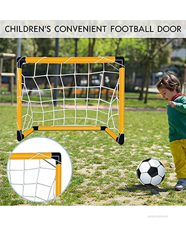 GOODTRADE8 Sports Kids Mini Soccer Goal Set,Portable Children's Assembled Football Goal Educational Sports Toys Outdoor,Backyard Indoor Mini Net and Ball Set with Pump,24 x 16