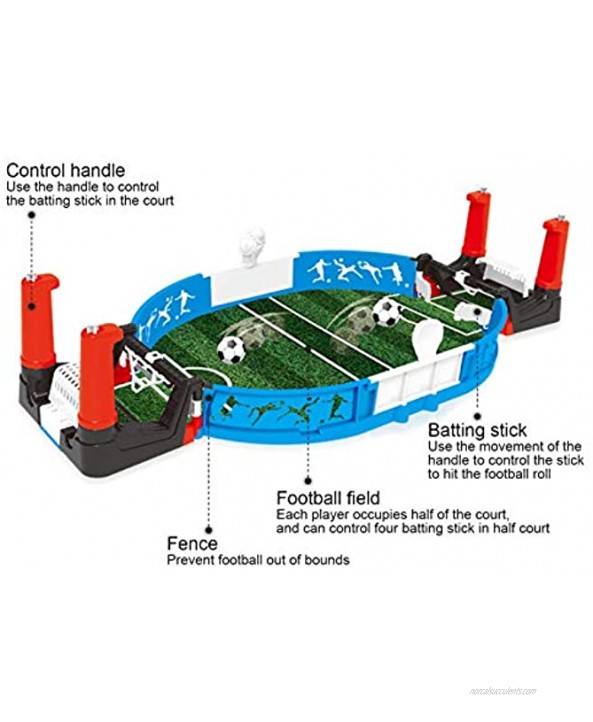 LAJS Mini Football Game Parent‑Child Interaction Safe and Durable ABS Material 2‑Person Table Game 44.8 X 21CM Improve Sense of Competition for Boys Girls