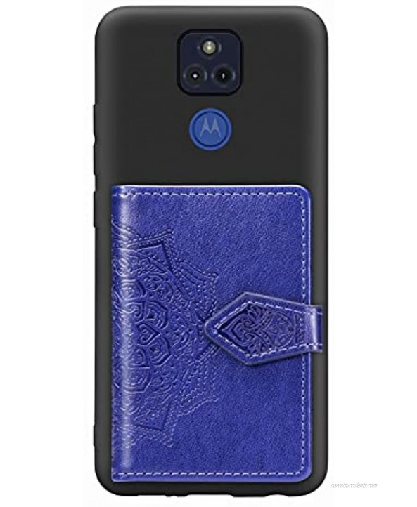 Ostop Wallet Case Compatible with Blackview A80 Cover Vintage Business Purse with Card Slots,Premium PU Leather Embossed Mandala Flip Shell with Magnetic Clasp and Stand,Dark Blue
