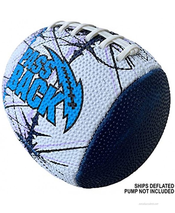 Passback Peewee Rubber Blue Football Ages 4-8 Elementary Training Football