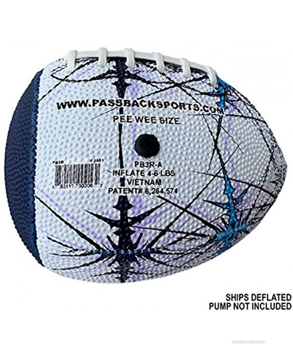 Passback Peewee Rubber Blue Football Ages 4-8 Elementary Training Football