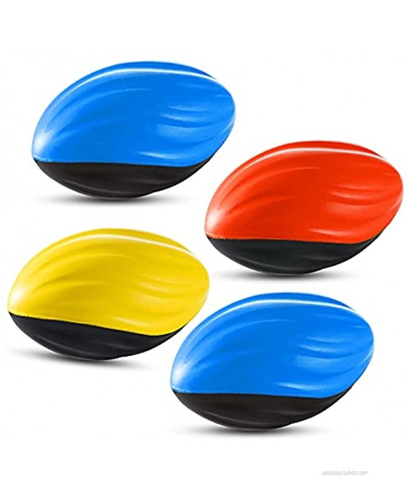 The Dreidel Company Foam Football Two-Tone Spiral Squeeze Easy Grip Vinyl Coated 5 Assorted Colors 4-Pack