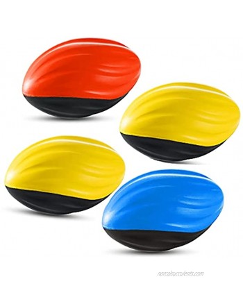 The Dreidel Company Foam Football Two-Tone Spiral Squeeze Easy Grip Vinyl Coated 5" Assorted Colors 4-Pack