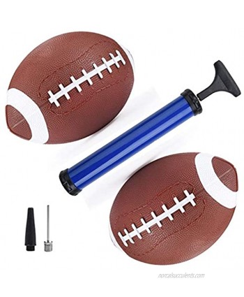 YAPASPT 2 Pack Kids Football with Pump 7.5Inch Comfortable Grip Mini Balls for Children and Teens