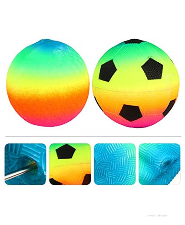 Abaodam 2 Pcs Colorful Kids Soccer Ball Toys Outdoor Inflatable Soccer Ball Toys