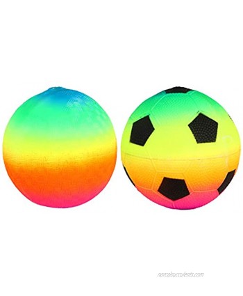 Abaodam 2 Pcs Colorful Kids Soccer Ball Toys Outdoor Inflatable Soccer Ball Toys