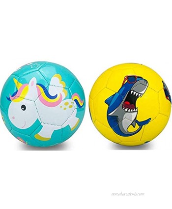 Champhox Soccer Ball Size 3 Combo Included Unicorn Soccer Ball Yellow-Shark Soccer Ball Included Ball Pump