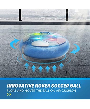 DEERC Kid Toys DE46 Hover Soccer Ball-Set of 2 Rechargeable Air Indoor Soccer Ball with LED Lights and Soft Foam Bumpers Football Games Toy Best Gifts for Toddlers,Boy and Girls,No AA Battery Needed