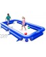 HearthSong Inflatable Soccer Pool Backyard Game for Kids and Adults with 14'L x 7'W x 18" H Arena and Seven Inflatable Balls 8½" diam. Ground Stakes and Repair Patch Kit Included