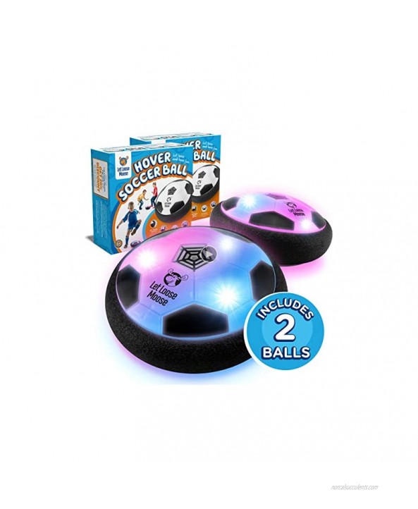 LLMoose Hover Soccer Ball Set of 2 Hover Ball with LED Lights and Soft Foam Bumpers to Protect Furniture Kids Toys for 2-16 Year Old Boys Girls Excellent Indoor Fun
