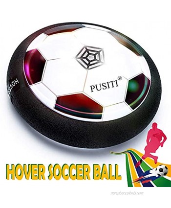 PUSITI Kids Hover Ball Toys 7 Inch Soccer Ball with LED Light and Music Foam Bumper Air Hover Ball for Indoor and Outdoor Game for Teens Boys and Girls Child Age 3 4 5 6 7 8 and Up Sport Toys