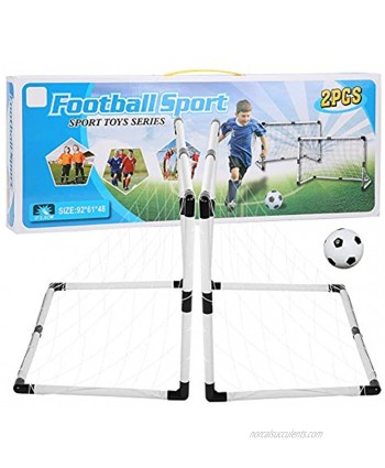 Ruining Children Football Goal Soccer Goal Portable Plastic Durable Stability for Kids Playing 6 Years Old + GiftWhite Football Goal