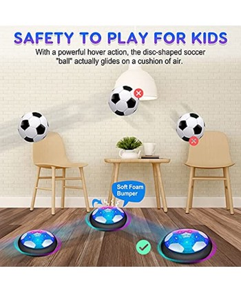 Sillbird Hover Soccer Ball Set of 2 Rechargeable Air Power Football with LED Starlight and Soft Foam Bumpers Kids Gifts Toys for 3+ Year Old Boys Girls Indoor Outdoor Sport Games