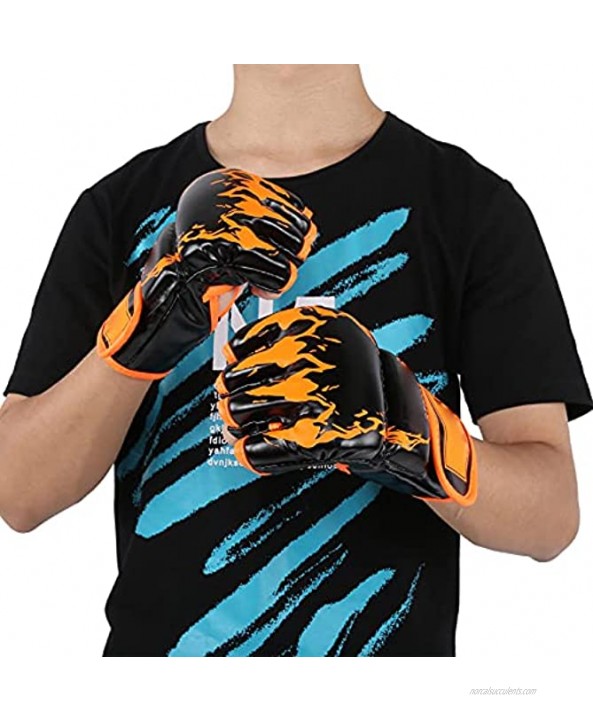 SUNGOOYUE MMA Gloves,Professional MMA Fingerless Gloves PU Leather Punching Bag Sanda Boxing Gloves