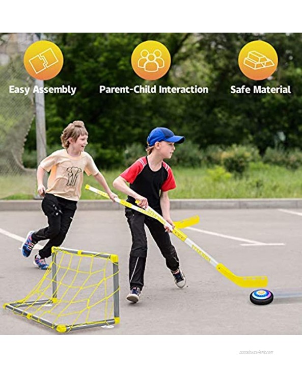 VEPOWER Hover Hockey Soccer Ball 2 in 1 Kids Toys Set with 3 Goals Rechargeable Floating Air Soccer Ball with Led Light Indoor Outdoor Sport Games Toys Gifts for Boys Girls Aged 3 4 5 6 7 8-12