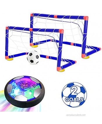 WQ Kids Toys Hover Soccer Ball Set Air Soccer with Led Light Excellent Time Killer for Boys Girls USB Rechargeable Floating Football with Foam Bumper for Indoor Outdoor Sports Ball Game