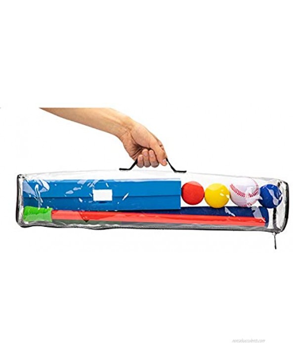 CeleMoon 21 Inch [Kids T-Ball Set Toy] Kids Foam T-Ball Baseball Set Toy 6 Different Colored Balls Carry Organize Bag Included for Kids Over 3 Years Old Blue