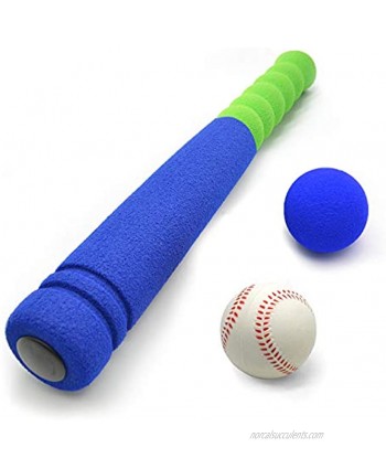 CeleMoon [Mini Size] Super Safe Kids Foam 16.5 inch Baseball Bat Toys with 2 Balls for Children Age 3 yrs Old Portable Carrying Bag Included Blue