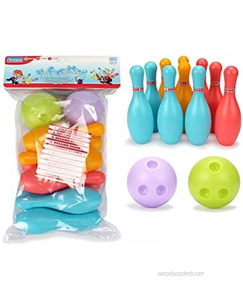 Hahepo Children's Bowling Set Bowling Ball Skittles Game with 10 Skittles and 2 Balls Indoor Outdoor Toys Gifts Children
