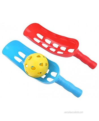 Jinyi Strong Throw and Catching Plastic Parent-Child Scoop Ball Set Durable Catch Ball Set for Enhance Family Interaction Exercise Children's Rapid Reaction Ability