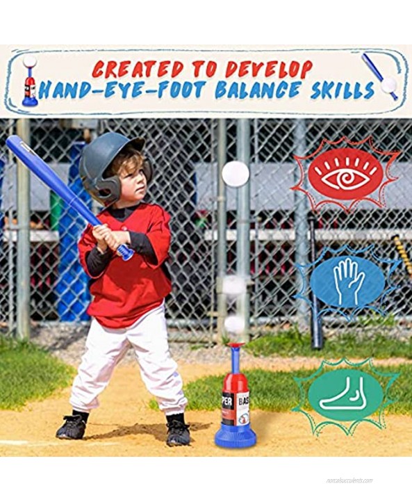 Laurel Toddler Toys Set Kids Toys Baseball Tee Ball Set Outdoor Toys for Toddler Boy Toys with Toddler T Ball Set with