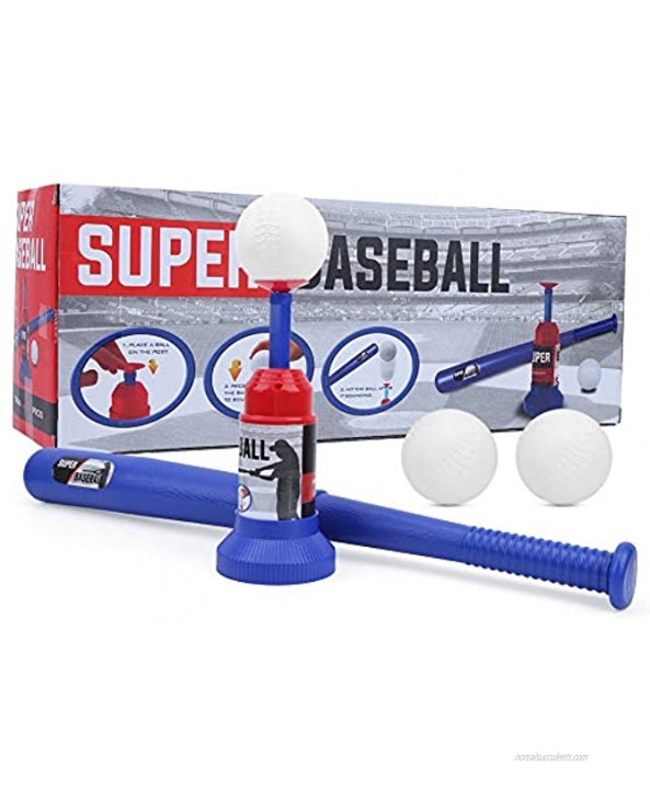 LZKW Kids Tee Ball Set Plastic Baseball Pitching Machine Parent‑Child Interactive for Kids Above 3 Years Old Boys and GirlsDefault