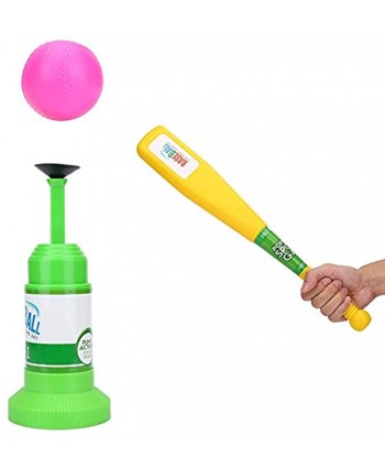 Mxzzand Toy Baseball Product Baseball Set Baseballs Healthy Growth Semi Automatic Launcher for Motor Skills and Coordination for Improve Batting Skills