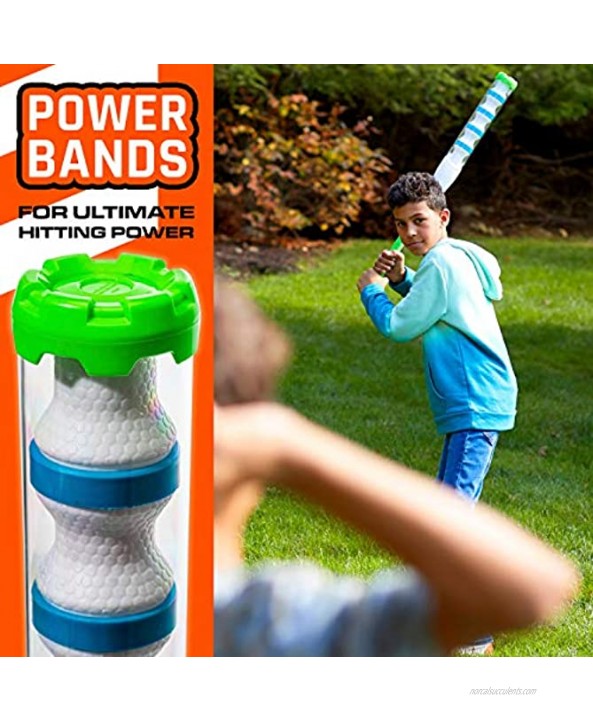 NERF Power Blast Kids Baseball Bat and Ball Set Kids Plastic Baseball Bat with Extra Grip and Power Bands Official Plastic Baseball Set