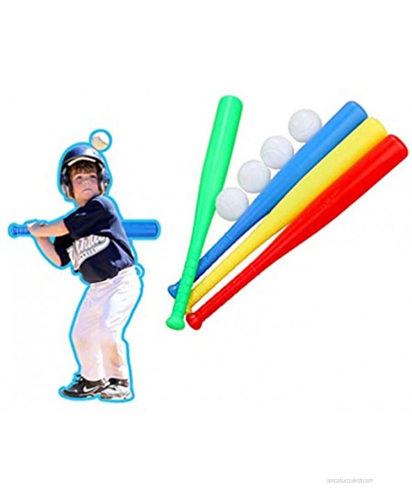 NUOBESTY Kids Baseball Toy Plastic Baseball Bat Set for Toddlers Baseball Game Playset for Indoor and Outdoor Activities Random Color 3pcs Bats+ 3pcs Baseballs