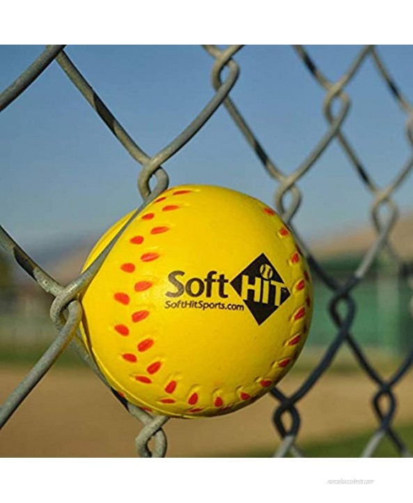 Soft Hit Soft Baseball Softball Training Foam Ball 6 Pack Yellow