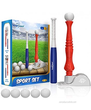 T-Ball Set for Toddlers Kids Baseball Tee Toy Game Includes 6 Balls Adjustable T Height Fun Toddler t Ball Set Adapts with Your Child's Growth Spurts Improves Batting Skills for Boys &Girls