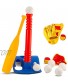 Tee-Ball Sport Set 6 Balls and 1 Soft Ball with Bat & Glove to Develop Baseball & Softball Skills Primary Color Set for Kids in Carry Case