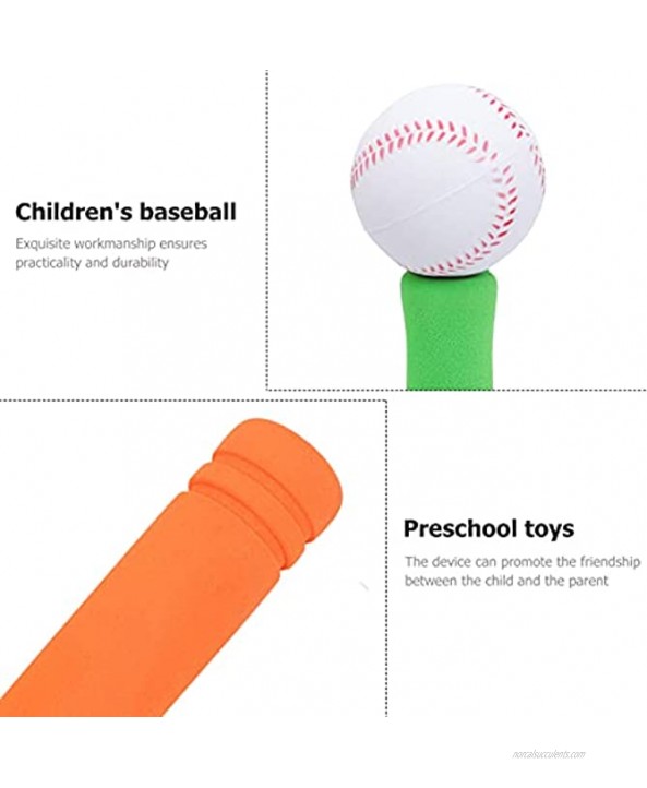 TOYANDONA 1 Set Baseball Toy Outdoor Sports Baseball Bat Tee Ball- a- Pitch for Kids Children Develops and Improves Baseball Softball Orange