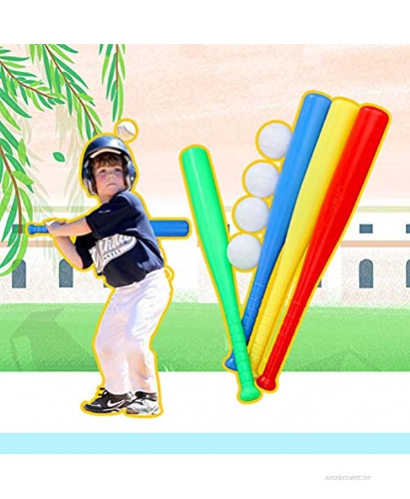 VOSAREA 4 Sets Kids Baseball Bat and Ball Set Baseball Bat Toy for Children Outdoor Sports Game for Boys Girls Birthday